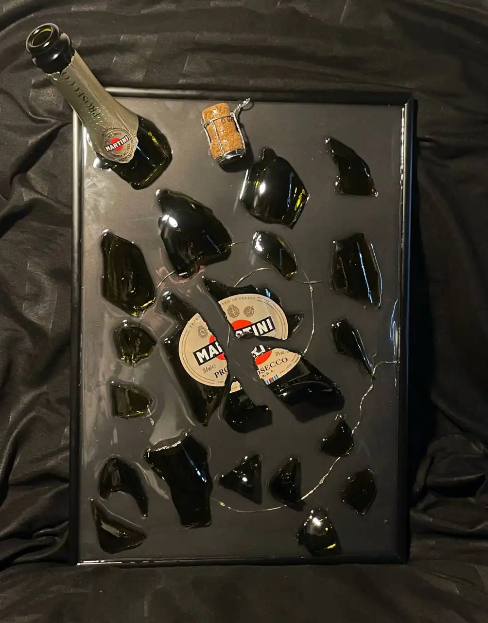 Картины ручной работы с подсветкой из бутылок алкоголя