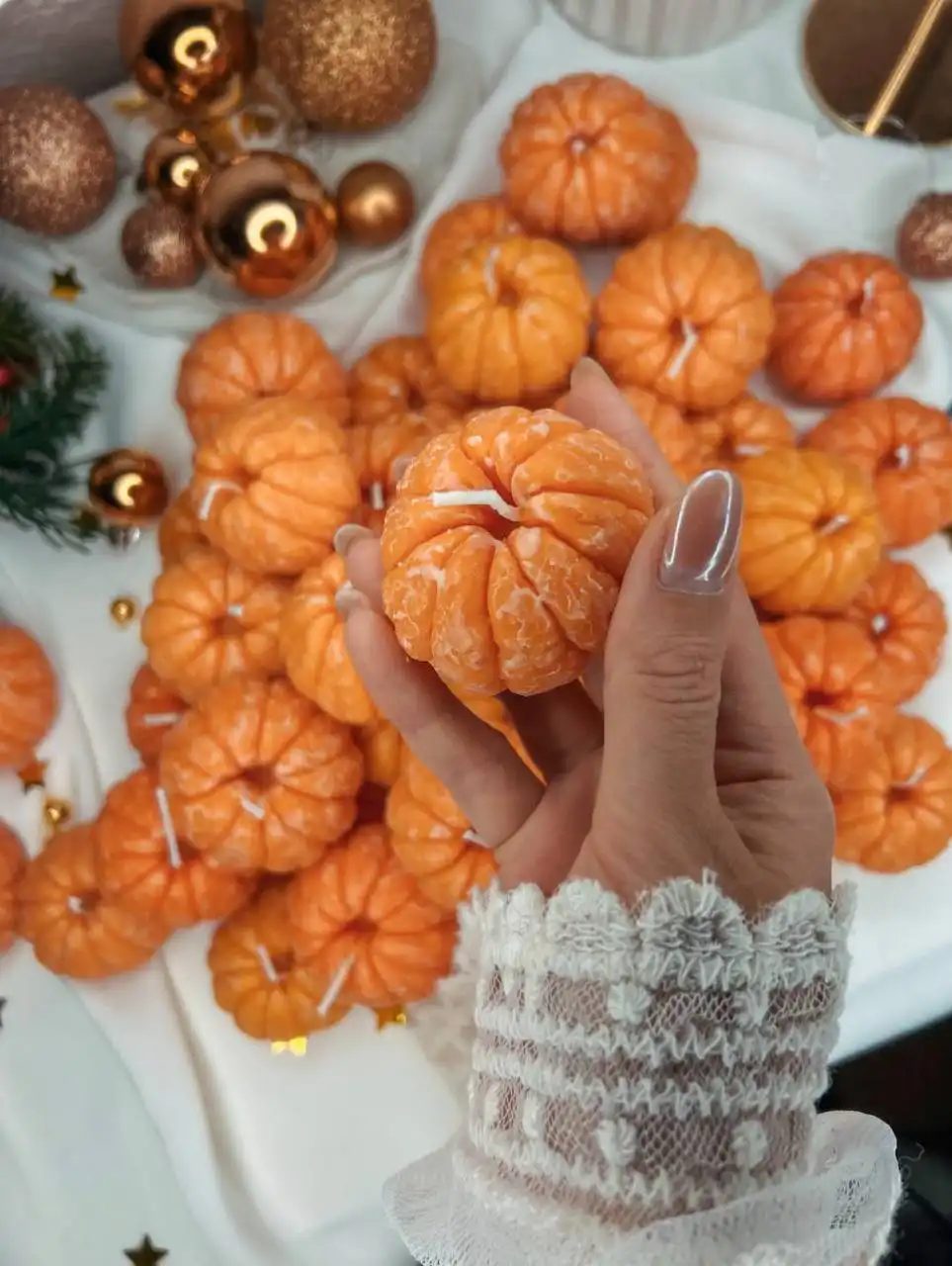 Ароматные свечи мандаринки на Новый год