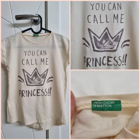 Хлопковая футболка Benetton с блестящей надписью - Одежда в Москва