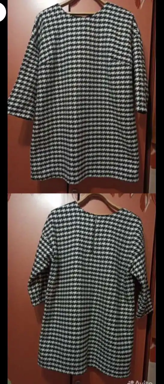 Платье/кардиган на подкладке с рисунком "гусиная лапка"