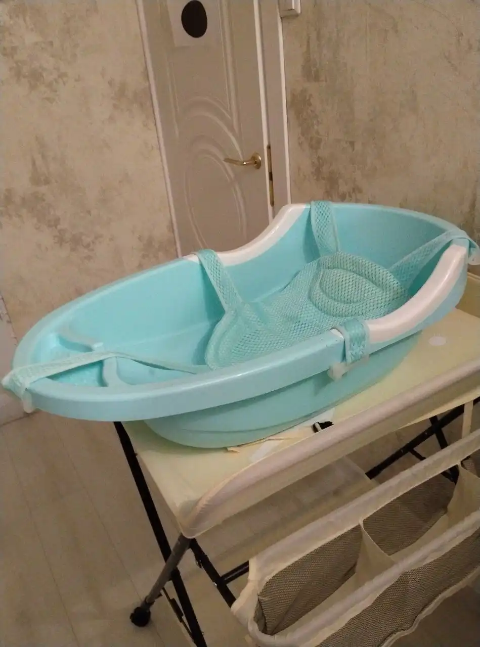 Ванночка с горкой и гамаком, приставная люлька для новорожденных