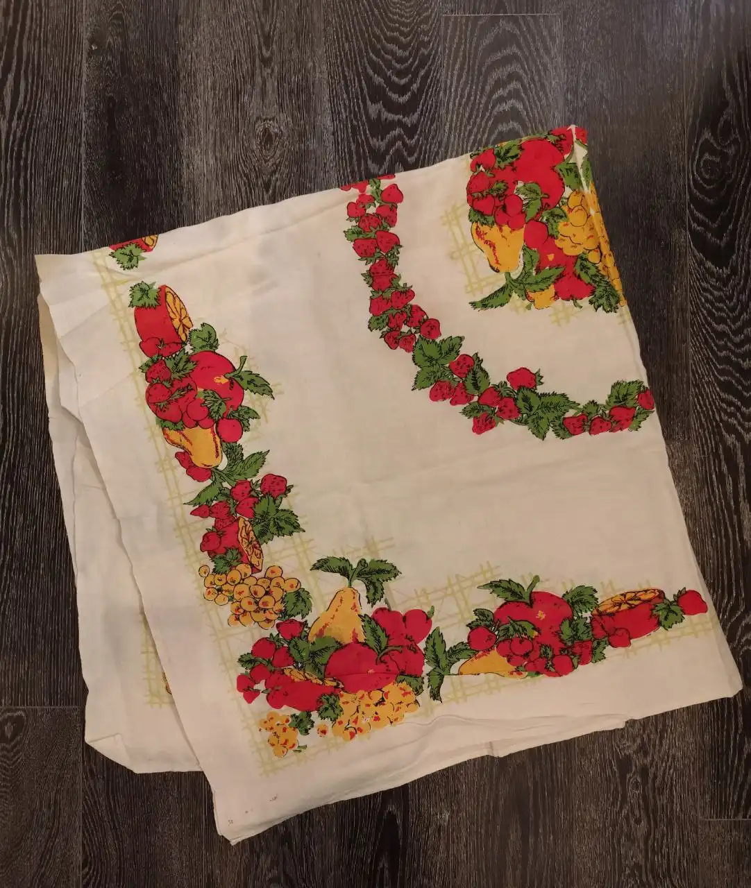 Льняная скатерть времен СССР с рисунком - Текстиль (Барахолка) в Москва