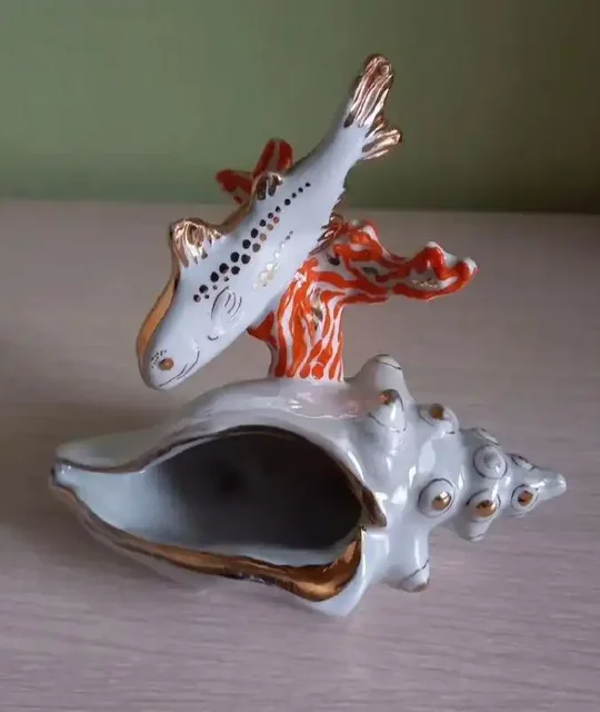 Статуэтка "Ракушка с рыбкой" Дулевский фарфор - Свечи в Москва