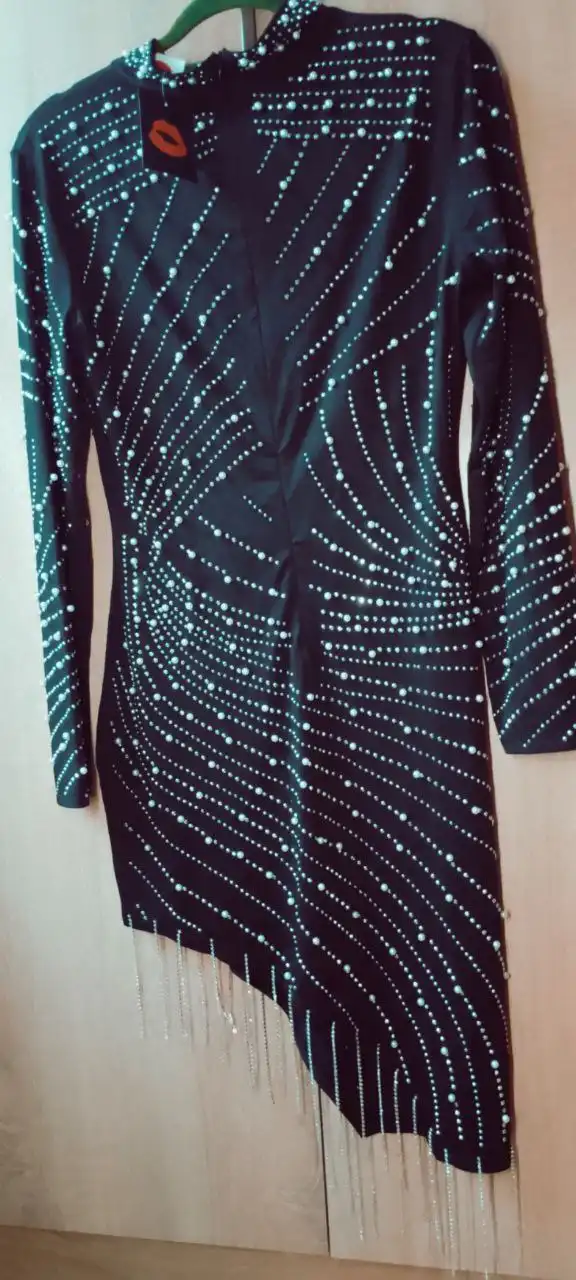 Платье Lovely style черное с стразами и бусами - Платья (Одежда) в Москва