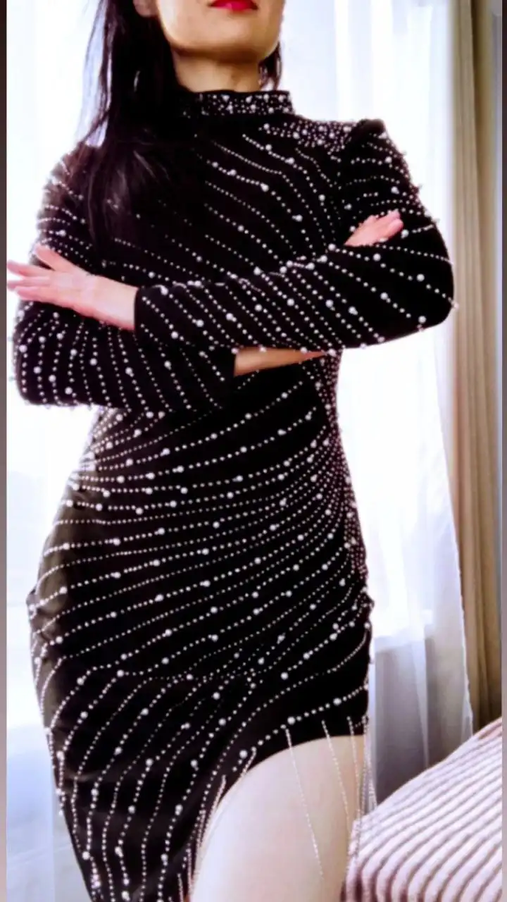 Платье Lovely style черное с стразами и бусами - Платья (Одежда) в Москва