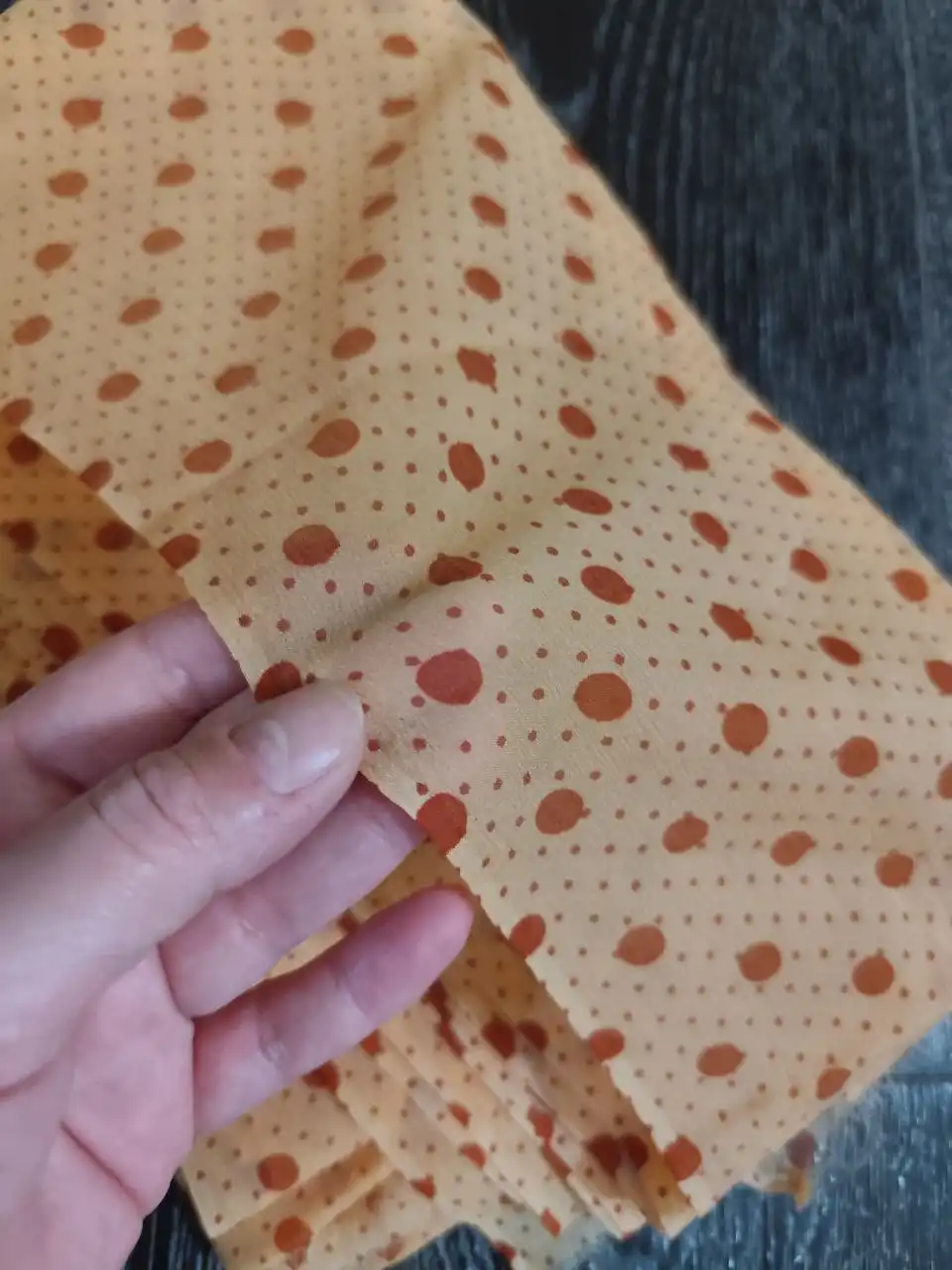 Индийский крепдешин в горох времен СССР - Ткани (Барахолка) в Москва