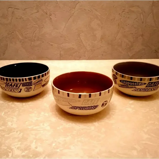 Набор керамических чаш с названиями кофейных напитков - Банковские карты в Москва