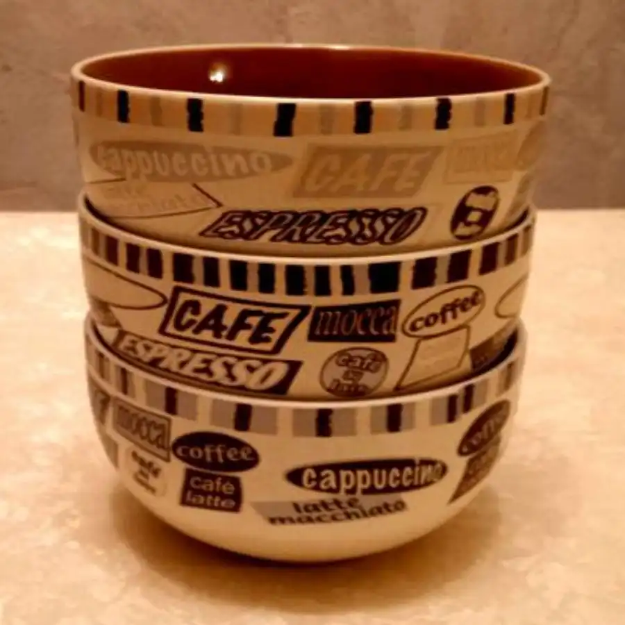 Набор керамических чаш с названиями кофейных напитков - Барахолка в Москва