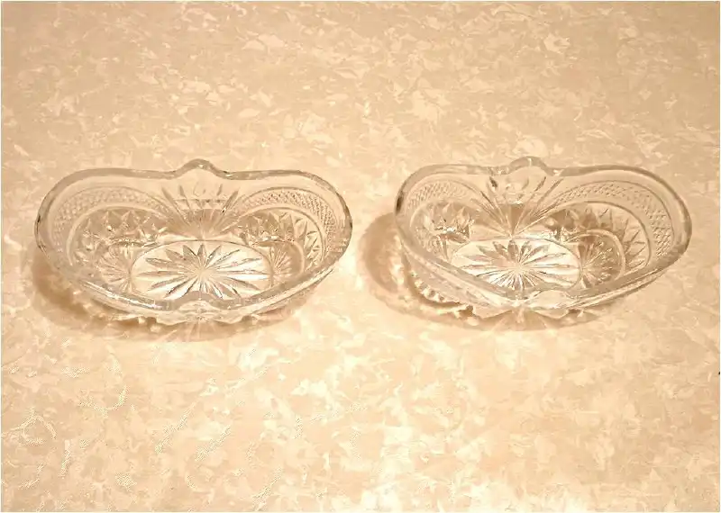 Набор из двух хрустальных салатников в форме ладьи - Посуда (Барахолка) в Москва