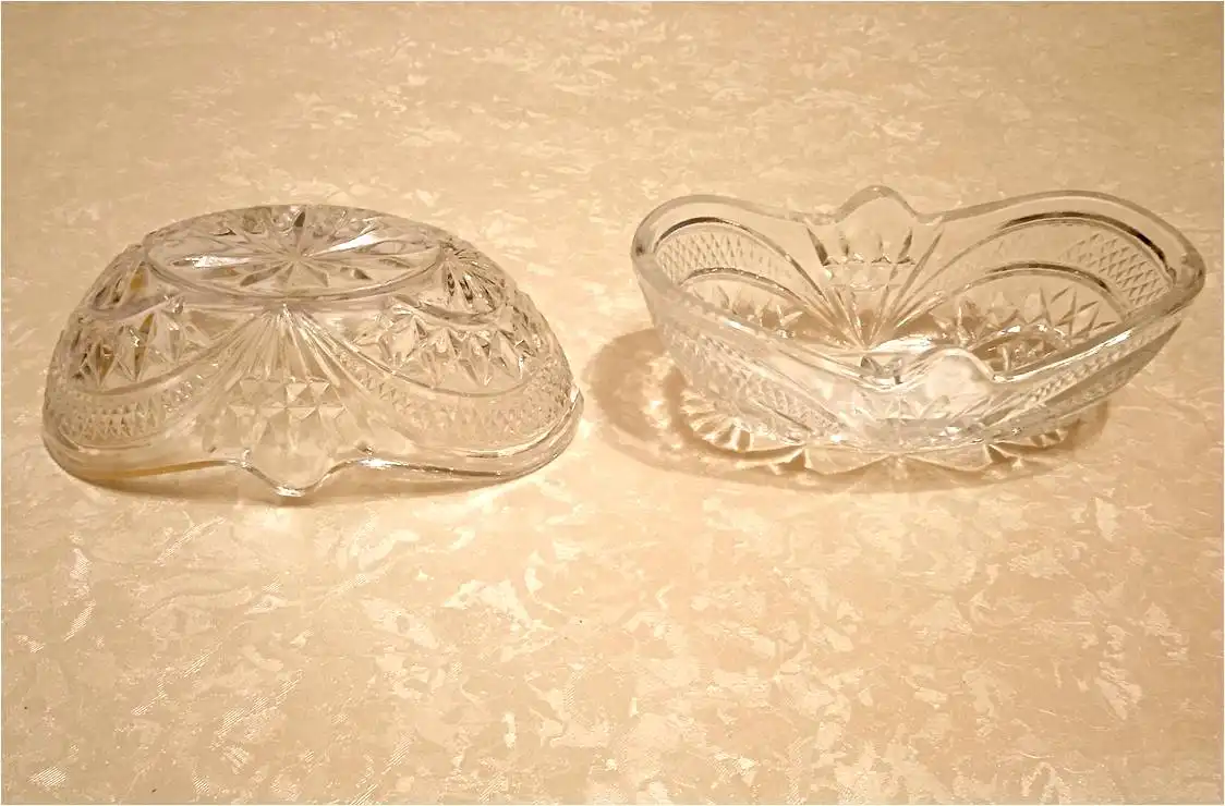 Набор из двух хрустальных салатников в форме ладьи - Посуда (Барахолка) в Москва