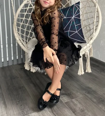 Черное милое платье Mango Kids размер 128 - частное объявление в Москва