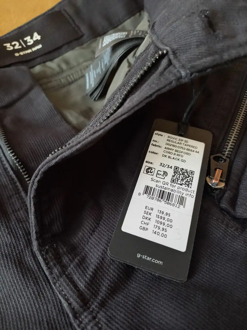 Брюки G-Star Raw Rovic Zip 3D Regular Tapered W32L34 - Брюки (Одежда) в Москва