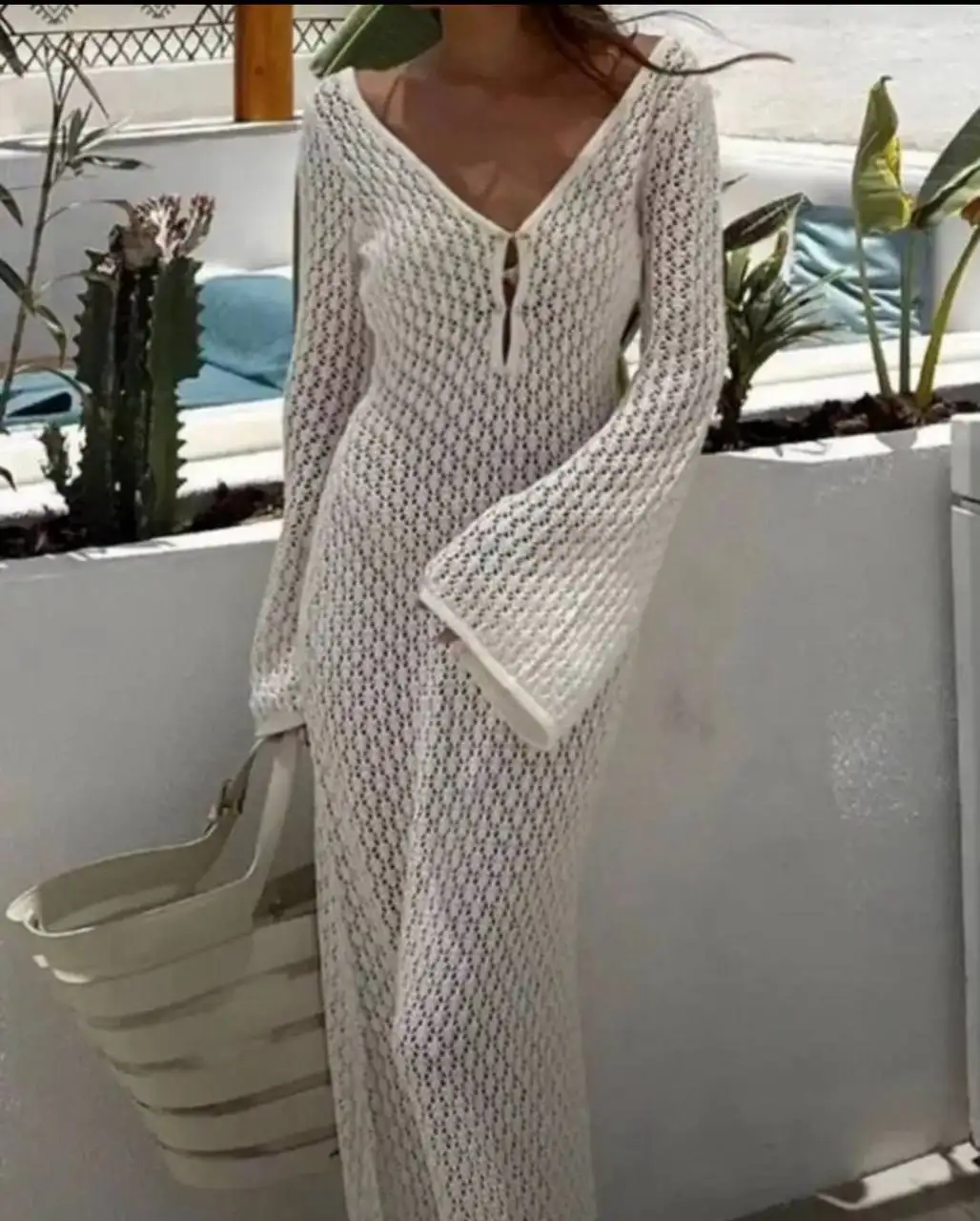 Туника пляжная накидка вязаное платье длинное - Женская одежда (Одежда) в Москва