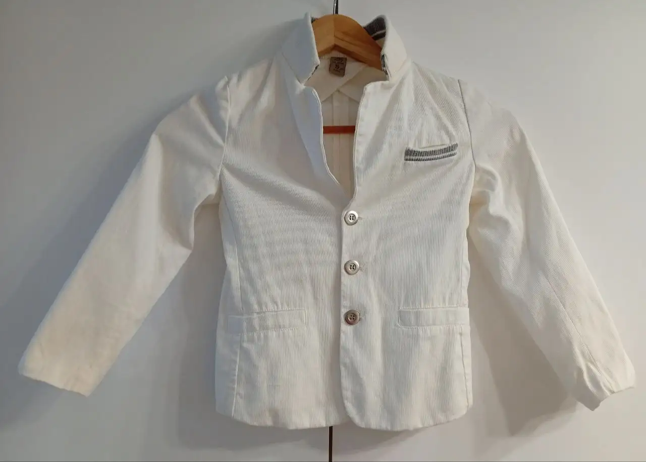Белый хлопковый пиджак для ребенка 4-5 лет - Детская одежда (Одежда) в Москва