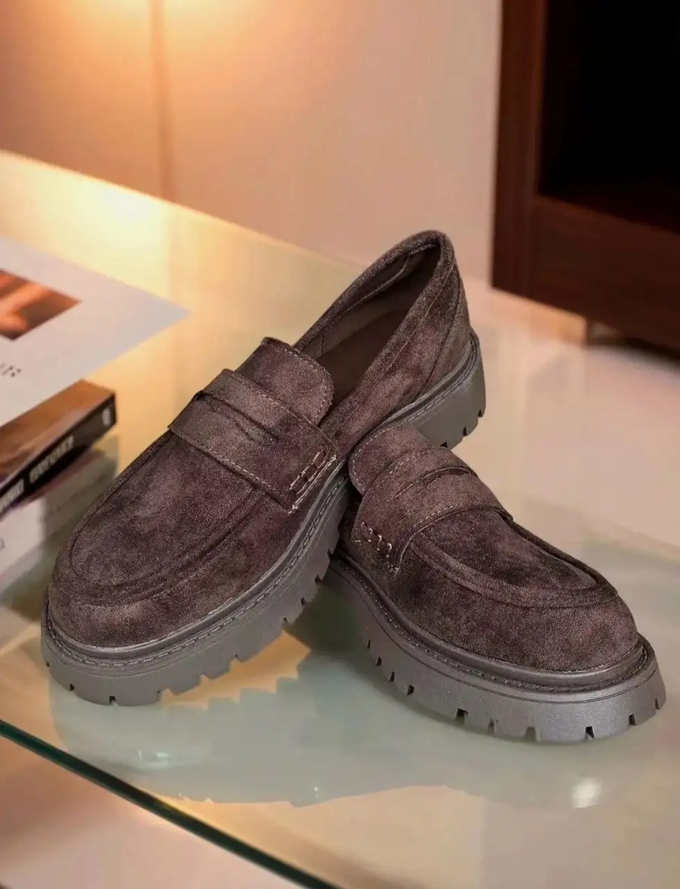 Лоферы Женские экозамша и черные со шнуровкой - Обувь (Одежда) в Москва