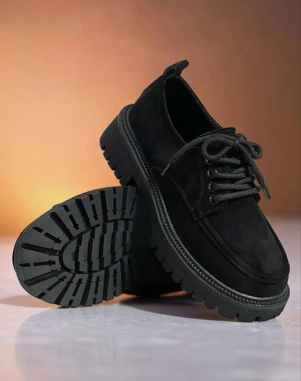 Лоферы Женские экозамша и черные со шнуровкой - Обувь (Одежда) в Москва