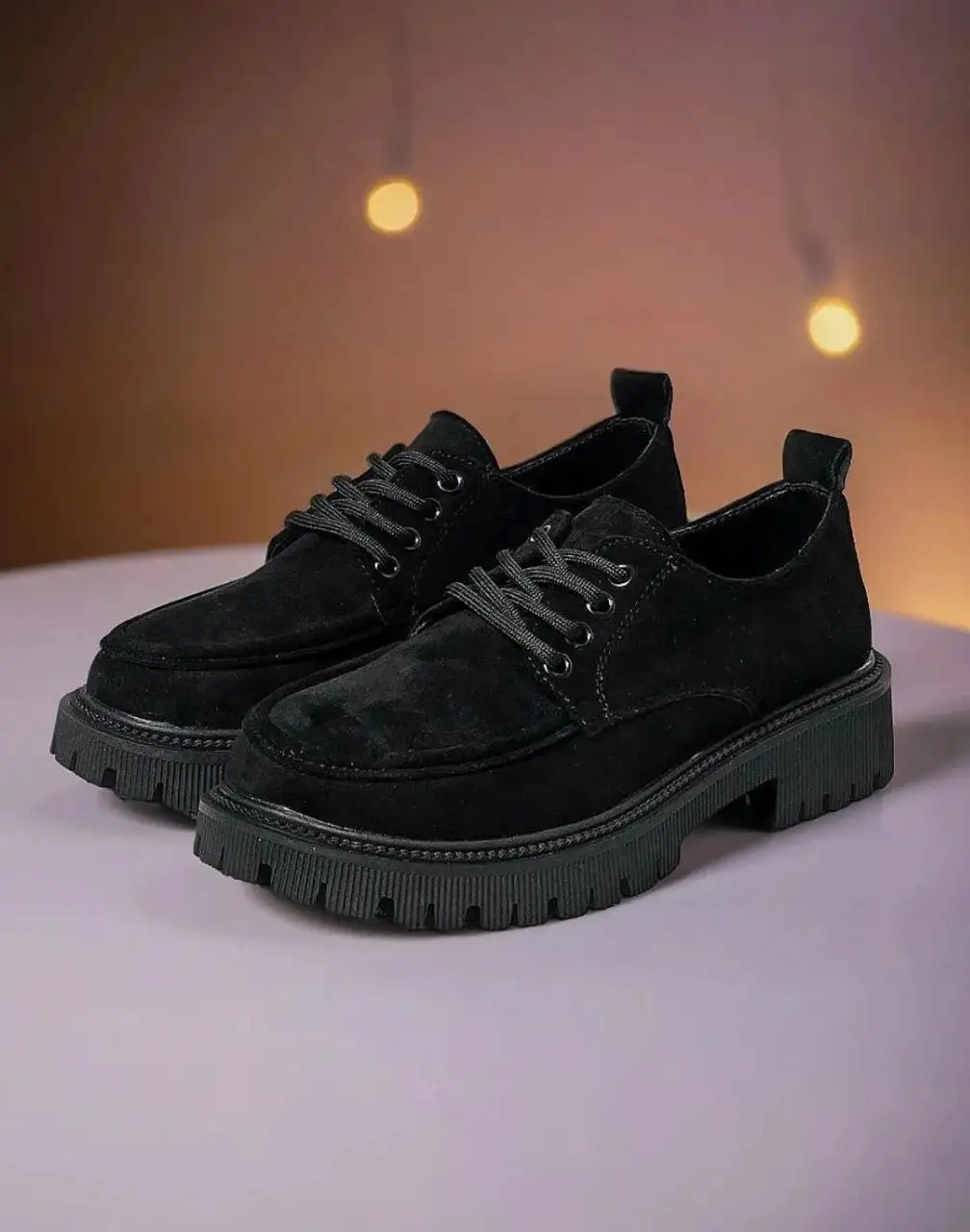 Лоферы Женские экозамша и черные со шнуровкой - Обувь (Одежда) в Москва