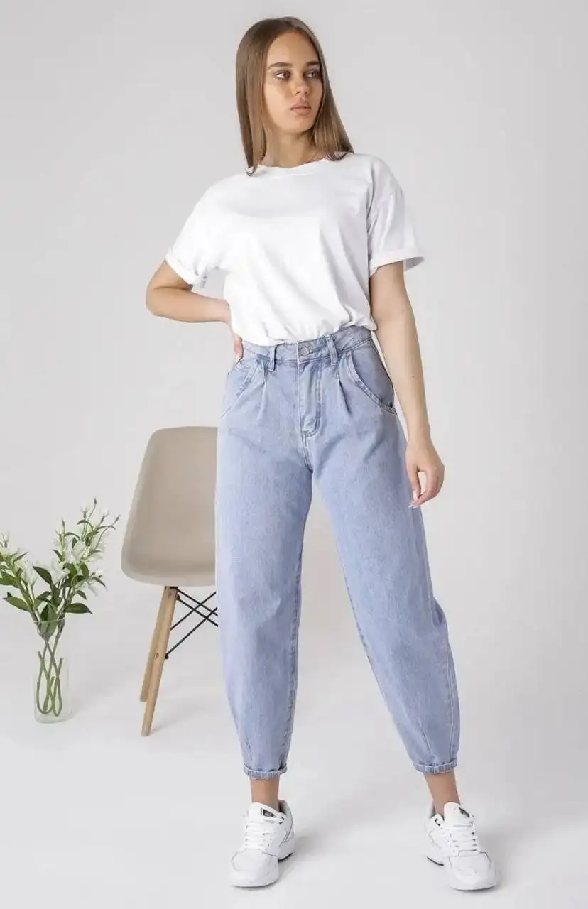 Джинсы бананы с высокой посадкой, укороченные, 27 размер - Джинсы (Одежда) в Москва