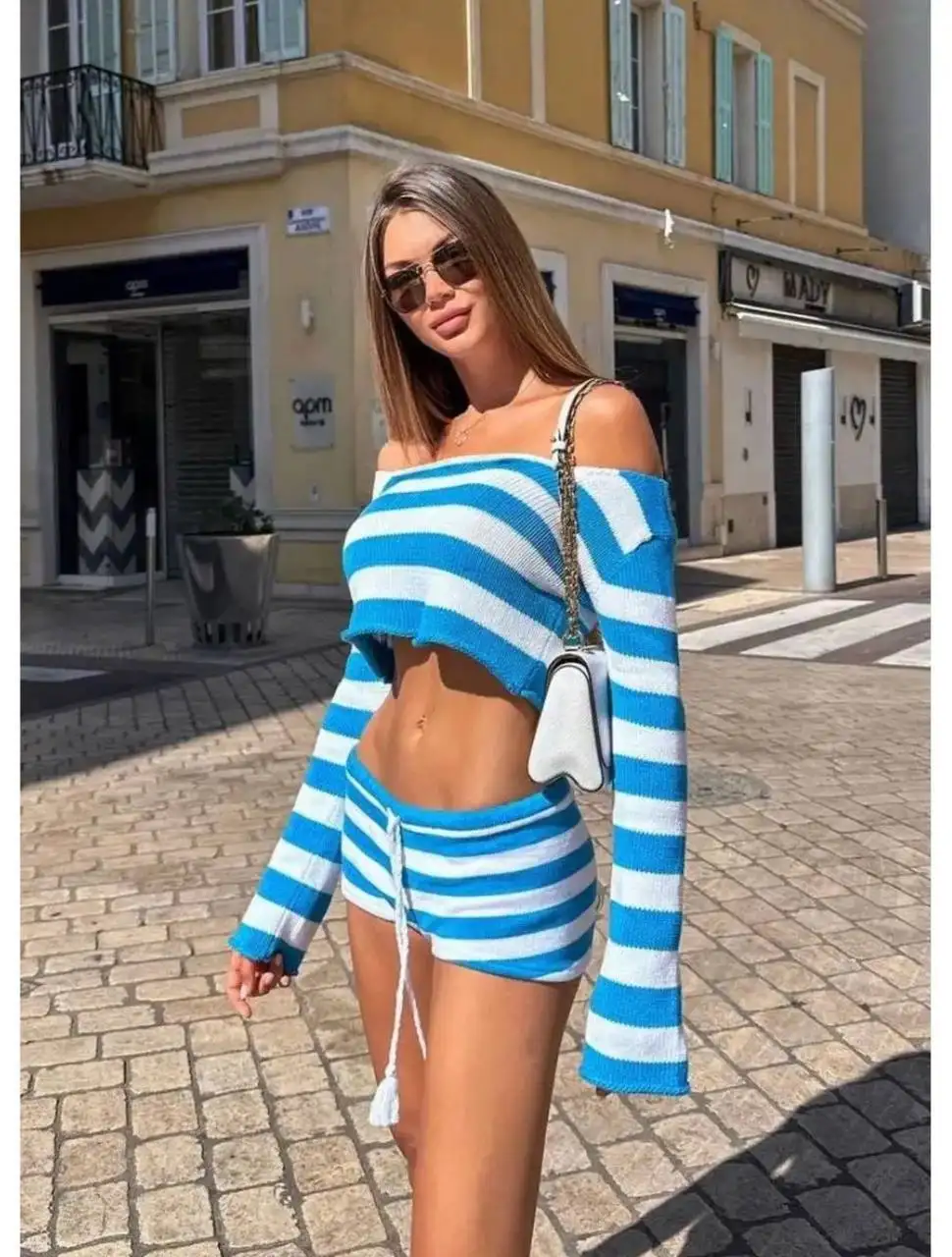 Вязаный костюм с шортами и топом - Костюмы (Одежда) в Москва