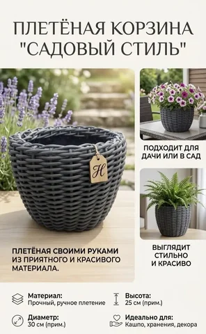 Ротанговая корзина графит 12Л - Техника для кухни в Москва