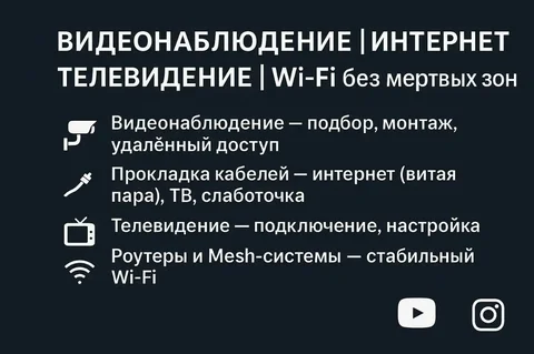 Установка систем видеонаблюдения, телевидения и Wi-Fi - частное объявление в Тюмень
