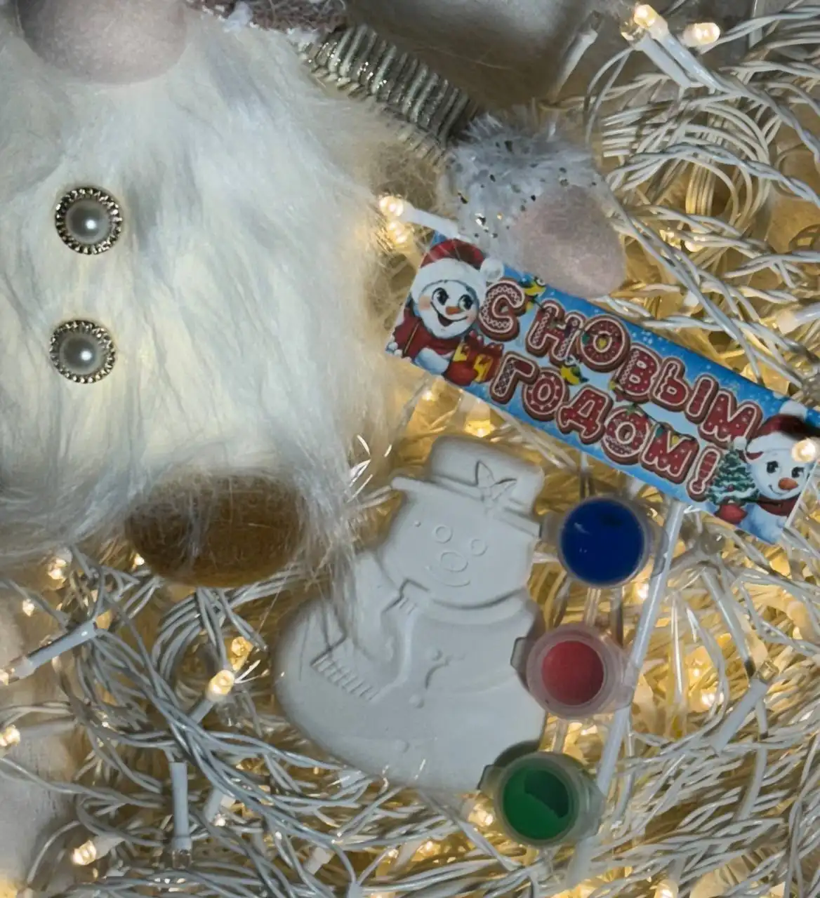 Наборы для раскрашивания с гипсовой фигуркой новогодней тематики