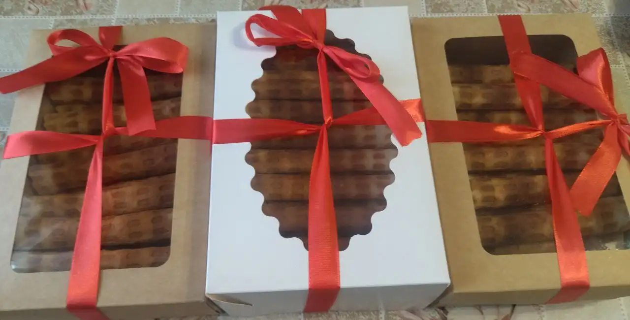 Домашние вафельные трубочки со сгущёнкой