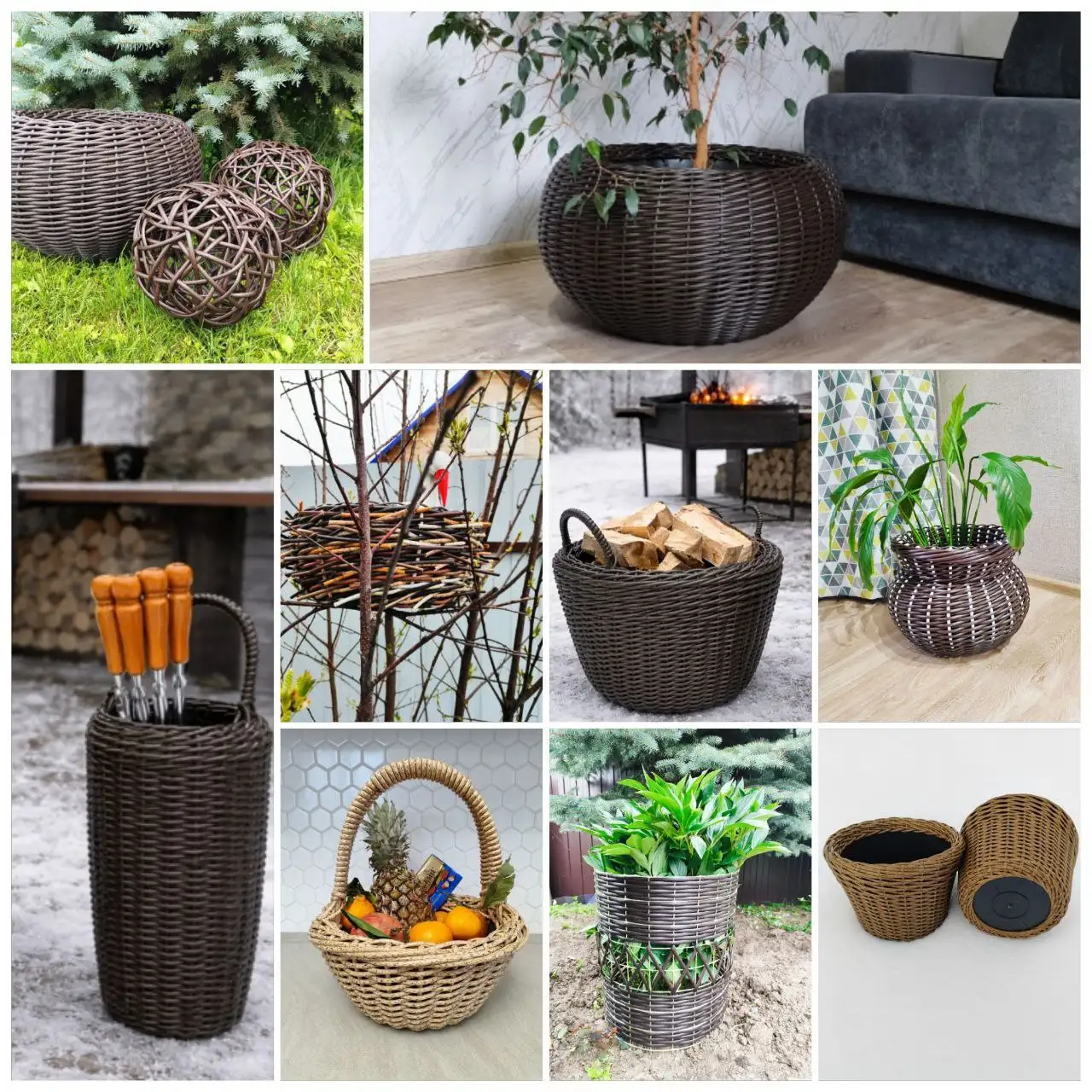 Кашпо 12 л из искусственного ротанга - Садоводство (Для дома и дачи) в Тюмень