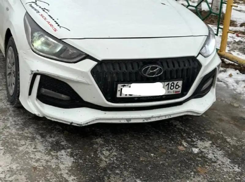 Продам передний бампер с тюнингом для Hyundai Solaris 2 - Кузовные детали (Запчасти) в Тюмень