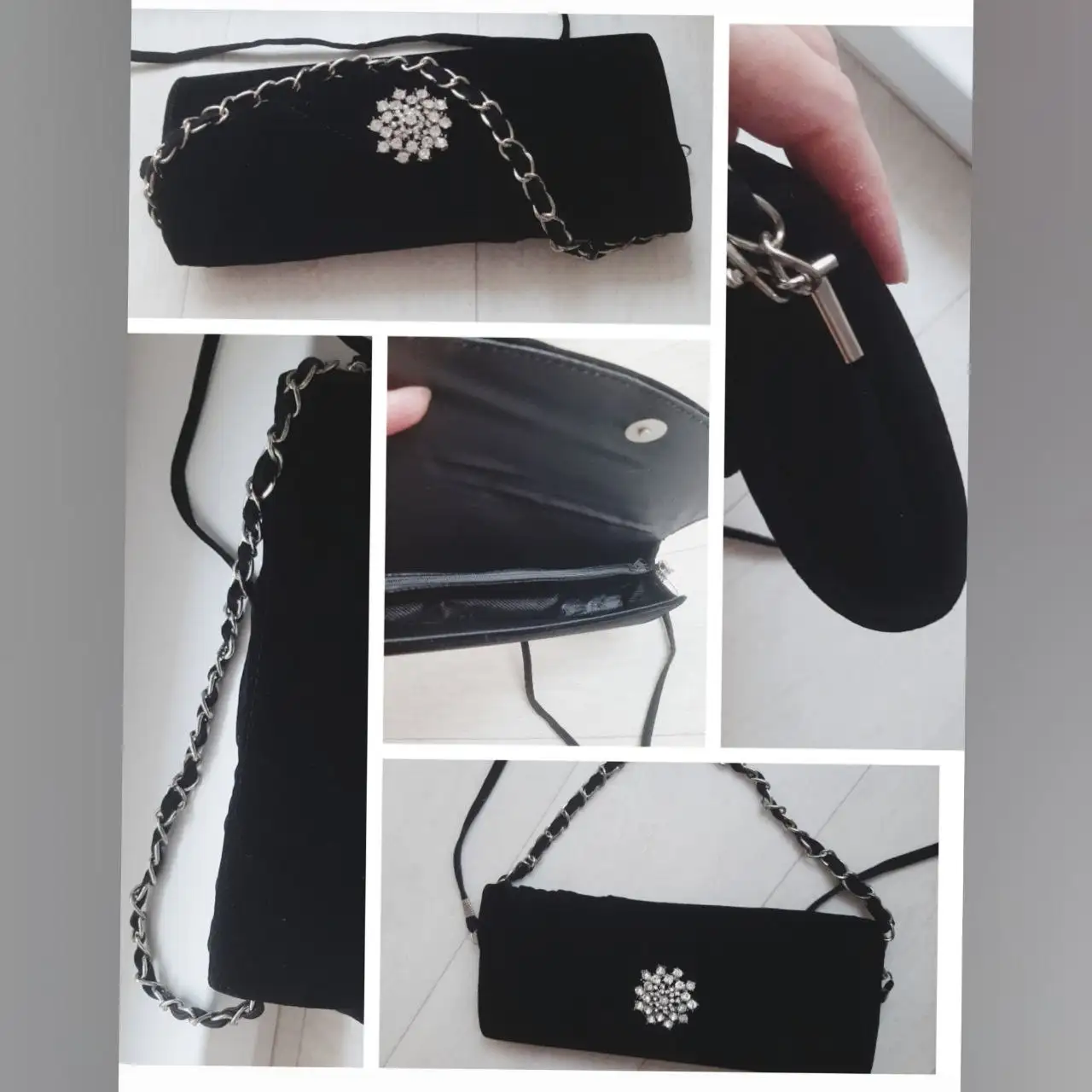 Черный велюровый клатч - Аксессуары (Одежда) в Тюмень
