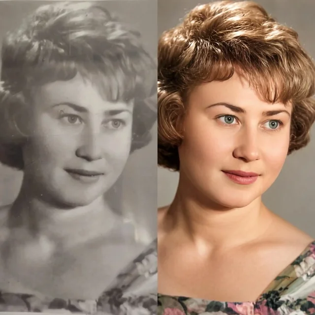 Восстановление старых ч/б фото в цвете - Косметические услуги в Тюмень