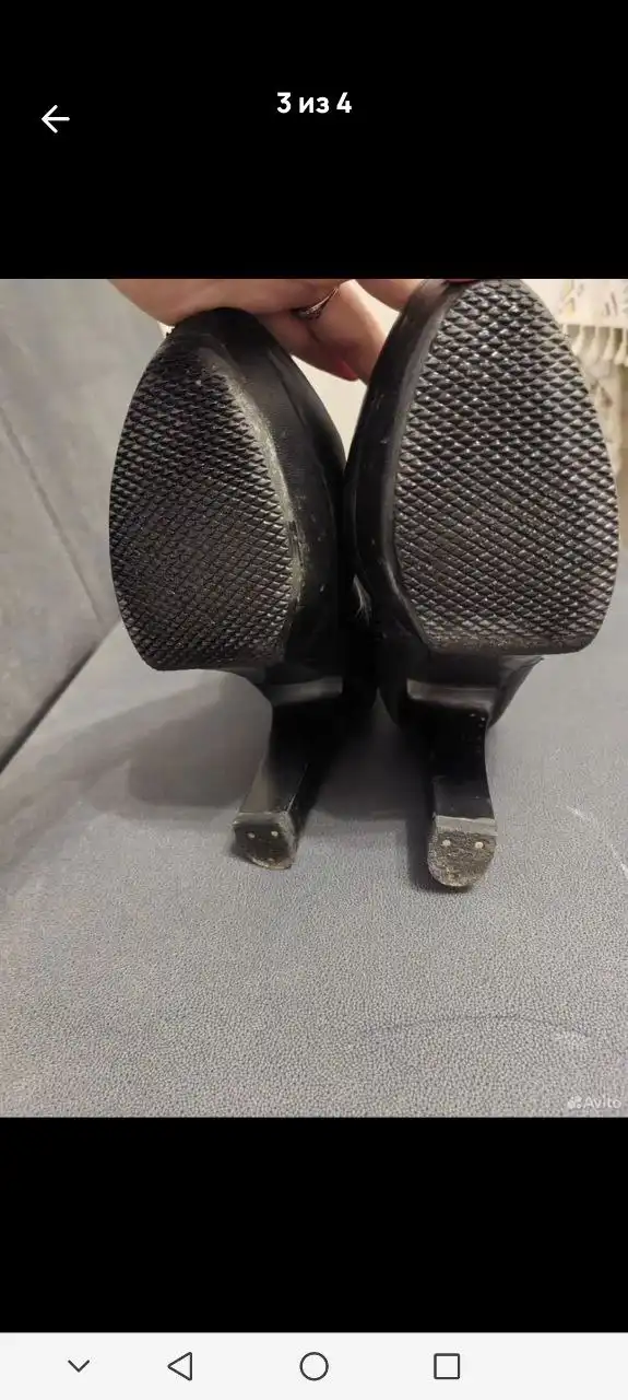 Женские сапоги из натуральной черной кожи