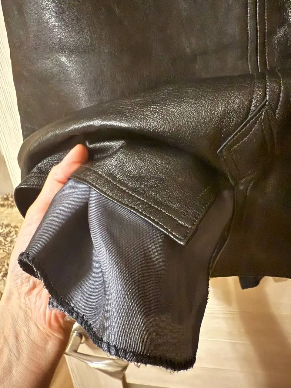 Юбка кожаная натуральная с подкладкой 44 размер