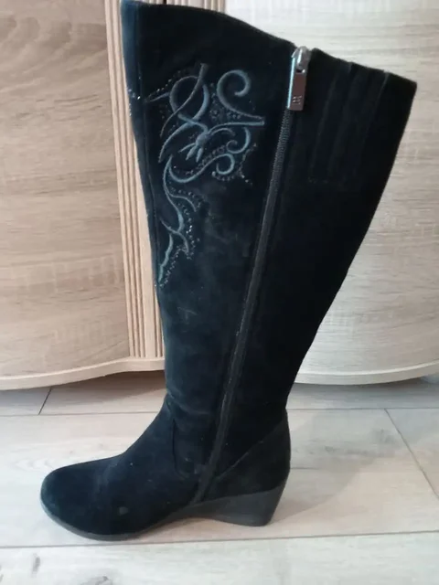 Ботинки широкие голяшка замша Европа - Одежда в Люберцы