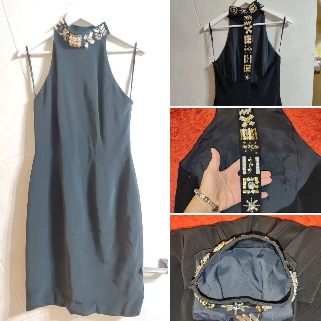 Вечернее чёрное платье размер 44