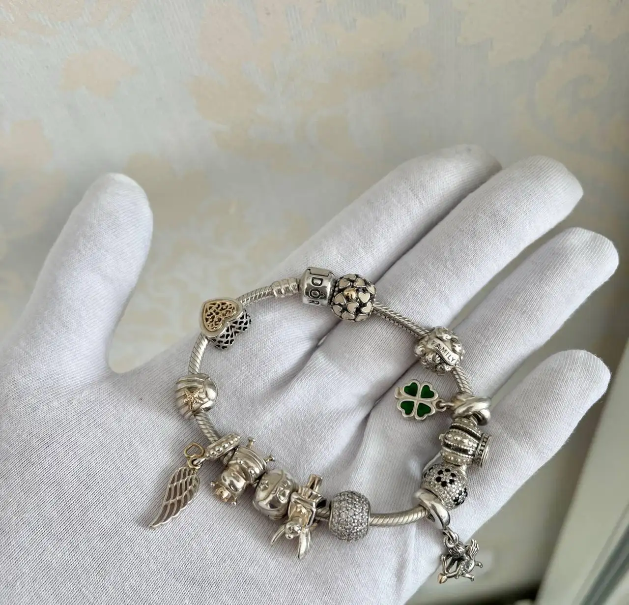 Браслет Pandora с шармами серебро 925 пробы - Барахолка в Люберцы