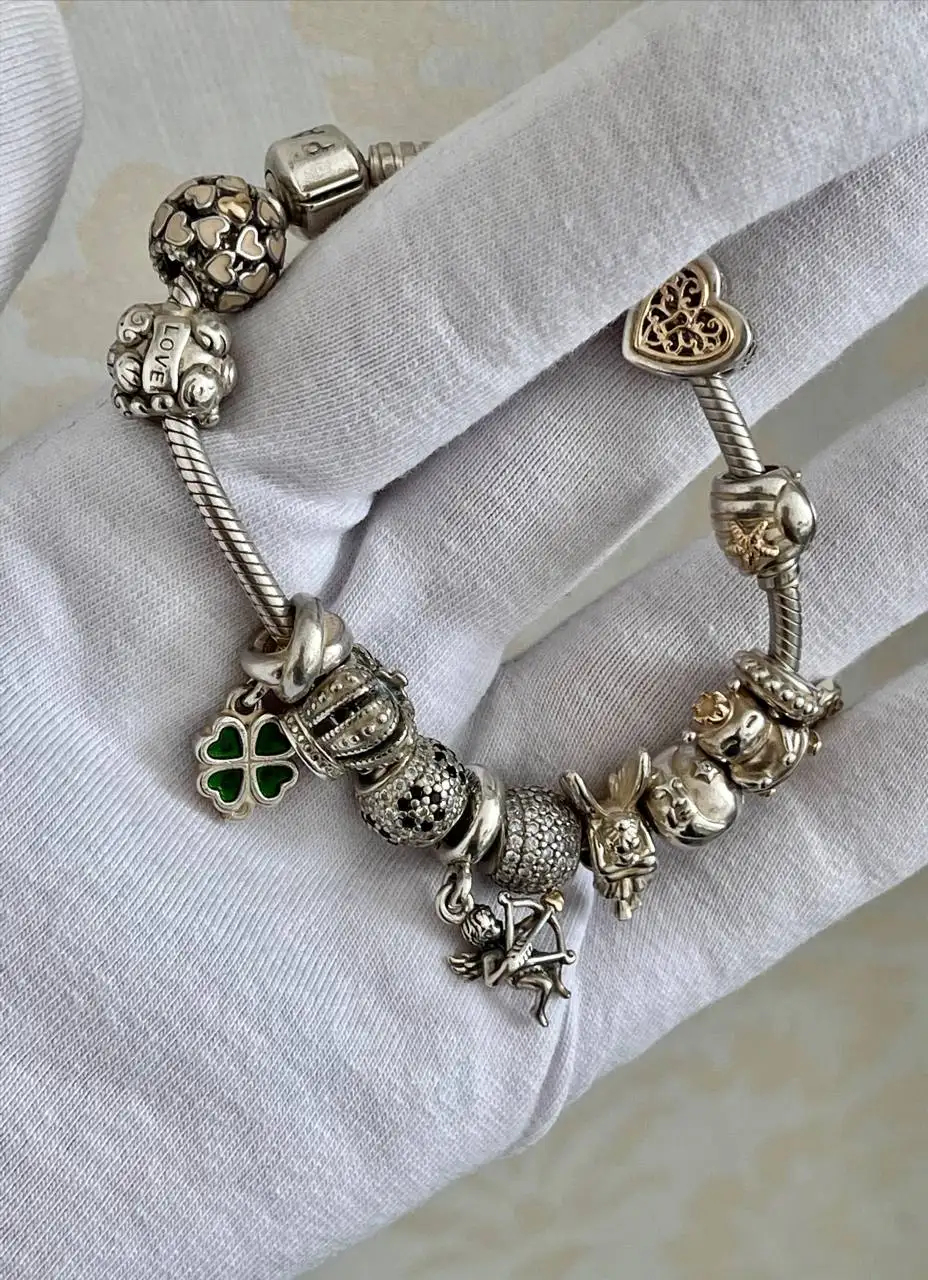 Браслет Pandora с шармами серебро 925 пробы - Барахолка в Люберцы