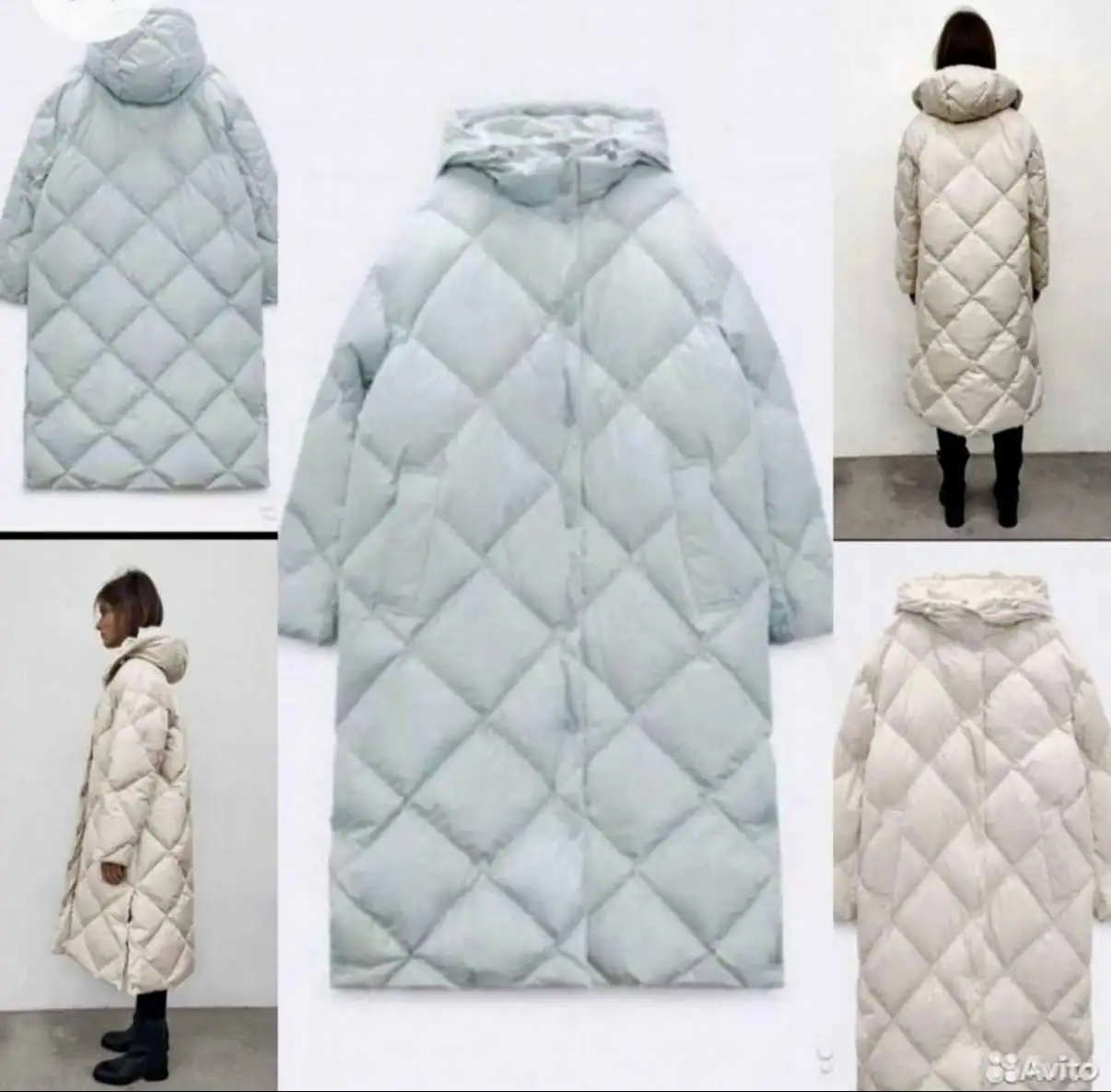Пуховик женский Zara мятный - Верхняя одежда (Одежда) в Некрасовка