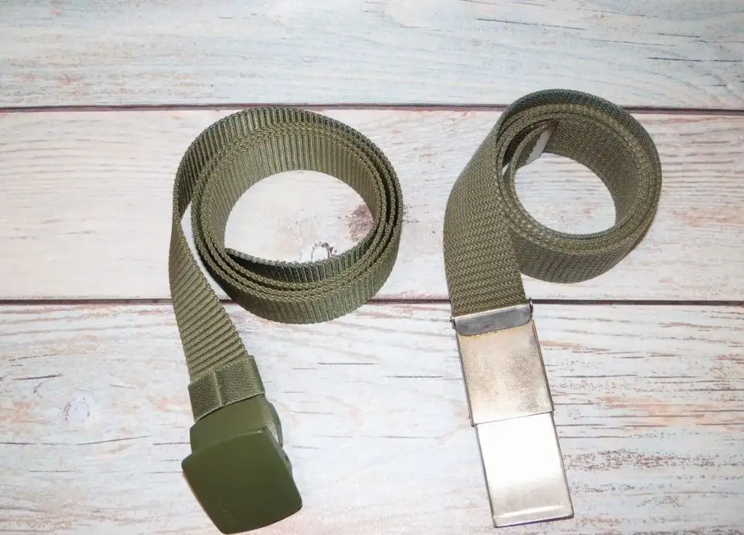 Ремни брючные Сплав с пластиковой пряжкой и металлической, цвет оливковый - Аксессуары (Одежда) в Москва