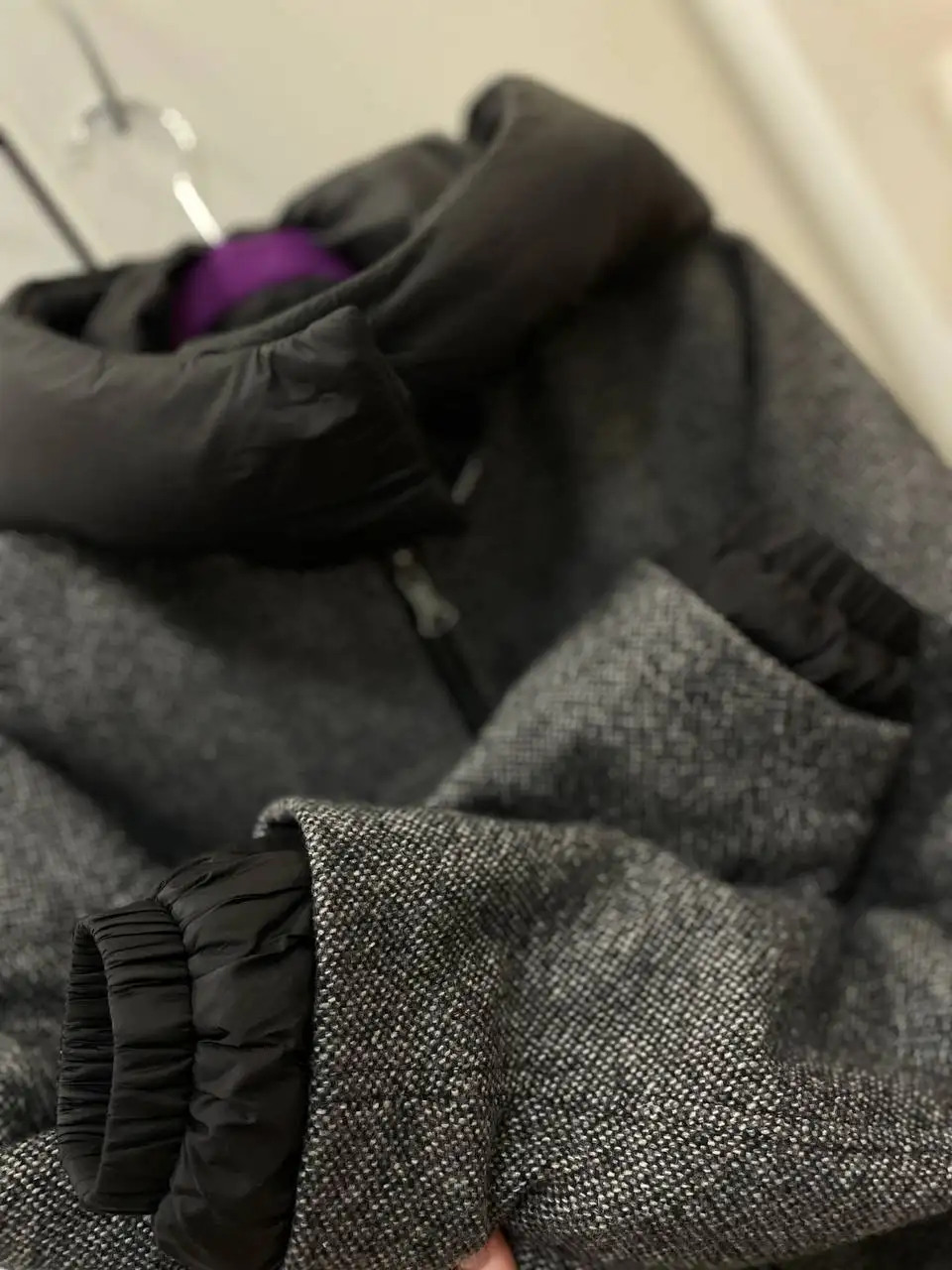 Полупальто новое теплое шерстяное с капюшоном - Верхняя одежда (Одежда) в Некрасовка