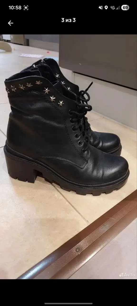 Женские ботинки черные размер 37 - Обувь (Одежда) в Люберцы