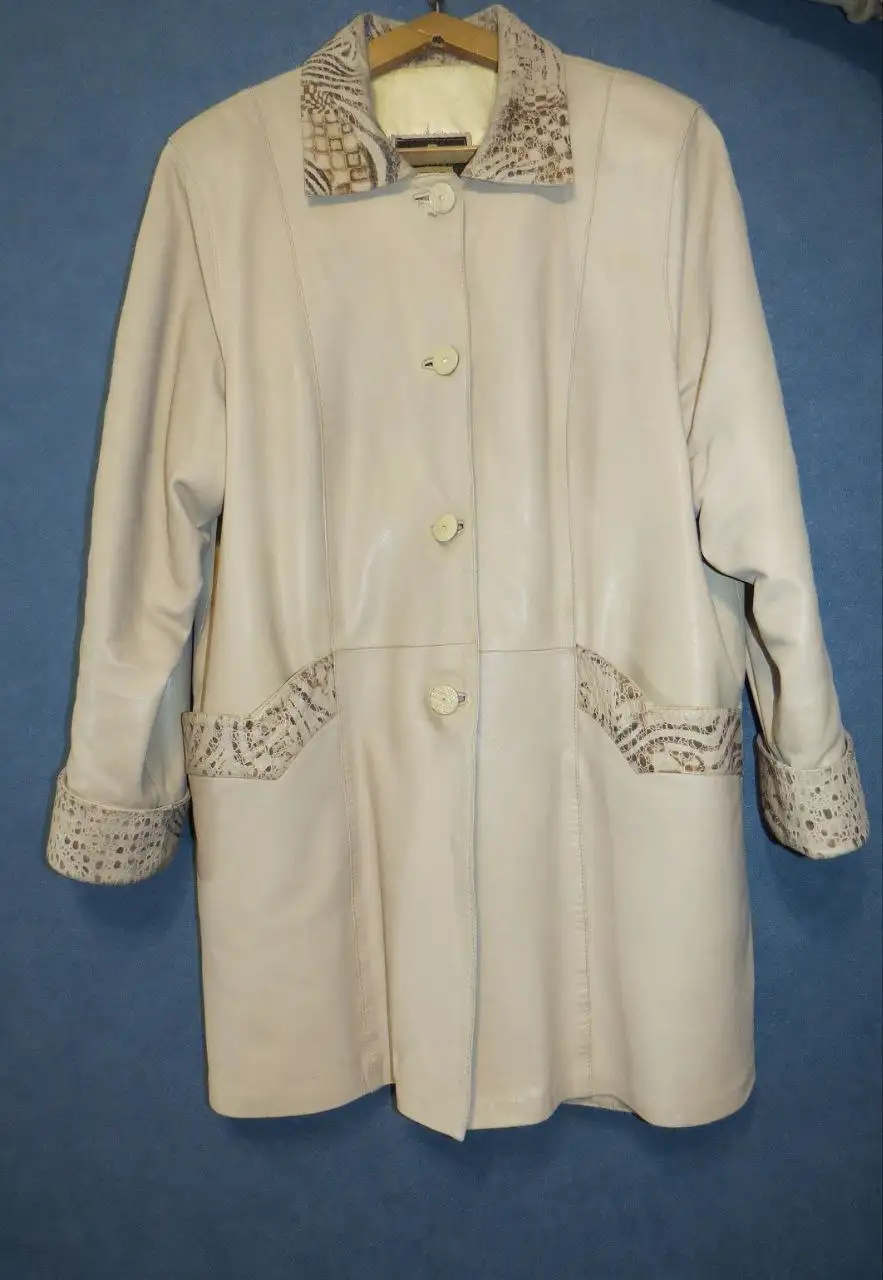 Кожаная женская куртка б/у размер XXL - Верхняя одежда (Одежда) в Люберцы