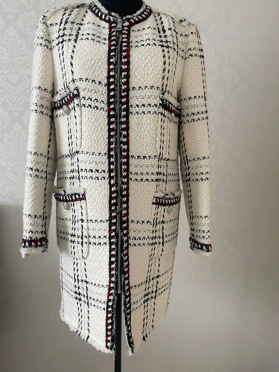 Пиджак Zara твидовое полупальто - Верхняя одежда (Одежда) в Люберцы