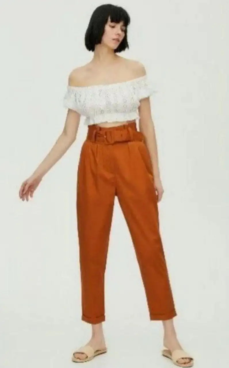 Новые брюки Paperbag Pull&Bear коричневые - Брюки (Одежда) в Люберцы