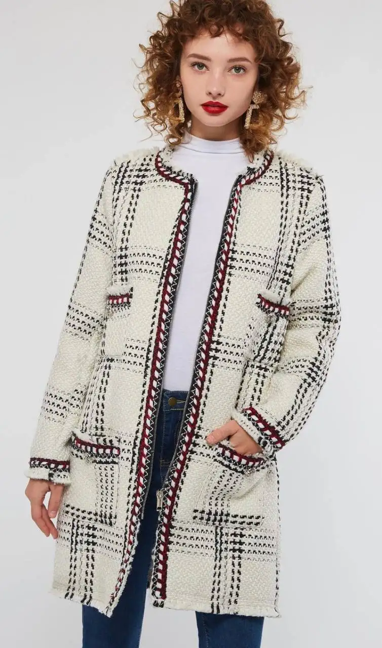 Твидовое полупальто-пиджак Zara в стиле Chanel - Верхняя одежда (Одежда) в Некрасовка