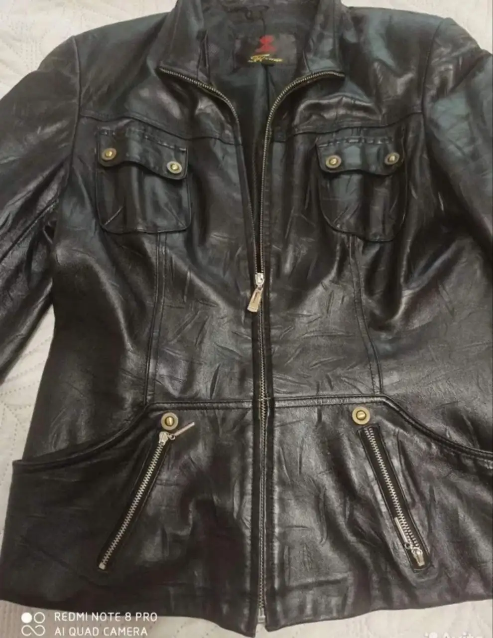 Кожаная женская куртка б/у 44-46 размер - Верхняя одежда (Одежда) в Люберцы