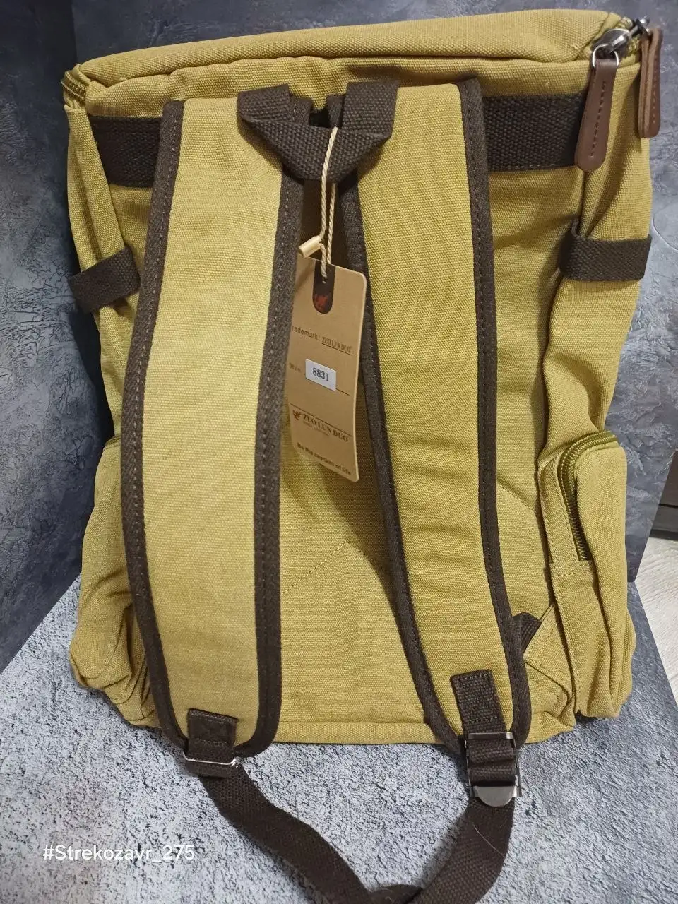 Новый мужской рюкзак из холщовой ткани с элементами кожи - Рюкзаки (Барахолка) в Люберцы