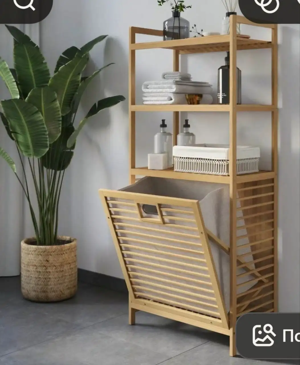 Шкаф-стеллаж для ванной из бамбука - Мебель для ванной (Для дома и дачи) в Люберцы