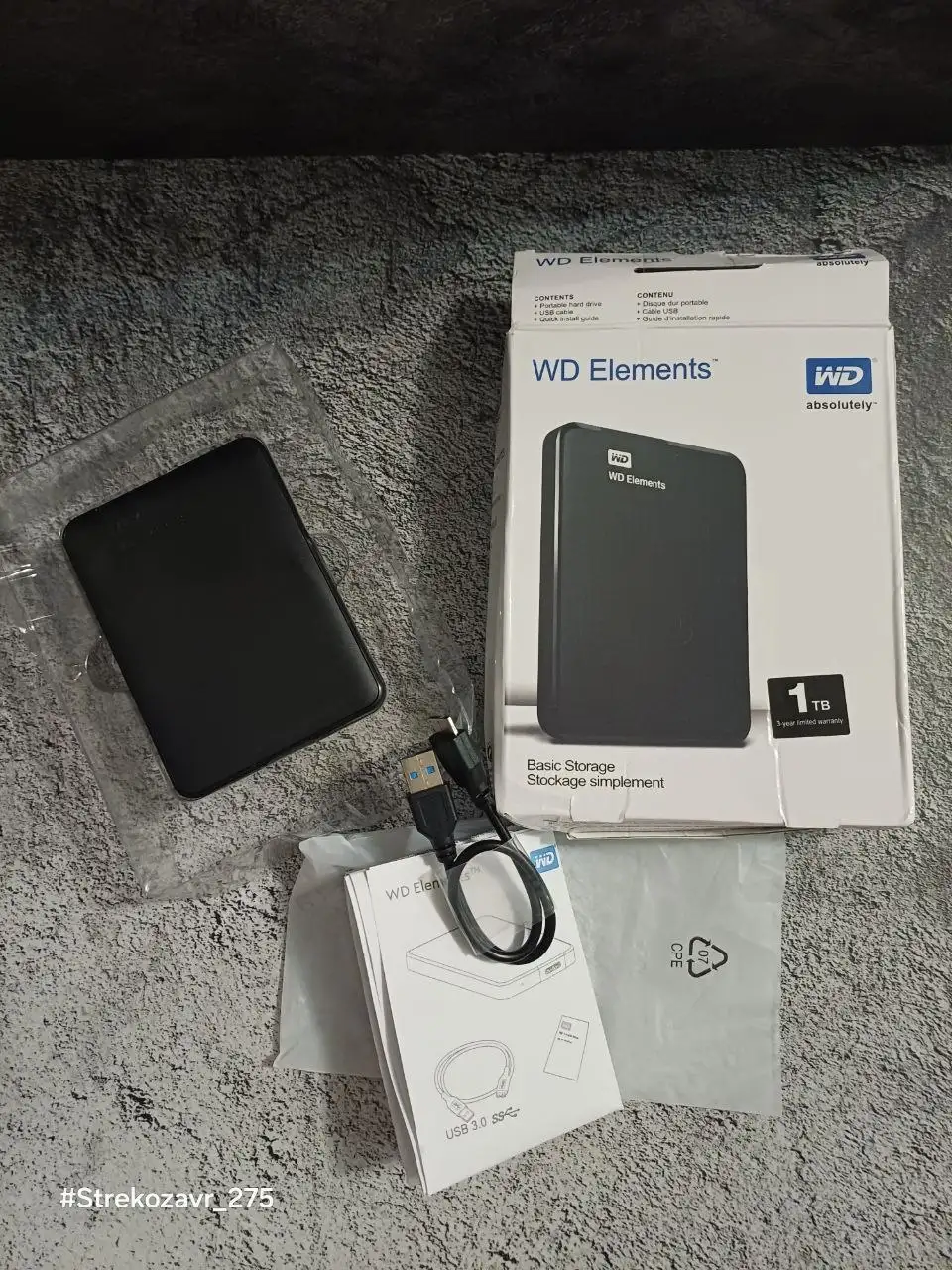 Продам новый переносной жесткий диск WD Elements 1TB - Внешние накопители (Электроника) в Люберцы
