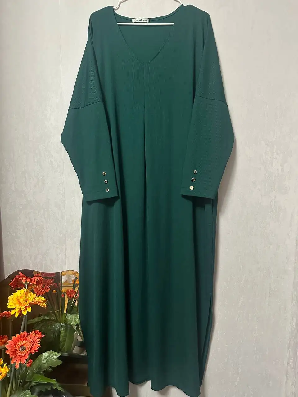 Изумрудное женское платье в рубчик 5XL - Женская одежда (Одежда) в Люберцы